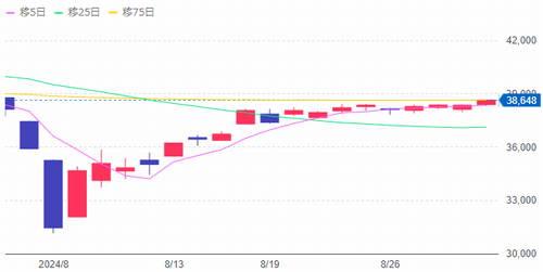 日経平均株価　日足チャート　2024/8